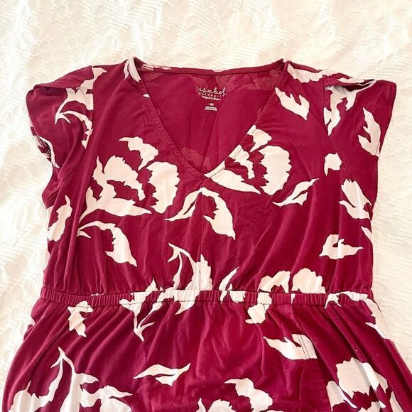 Isabel Maternity Burgundy Floral Dress XS - Picture 6 of 7